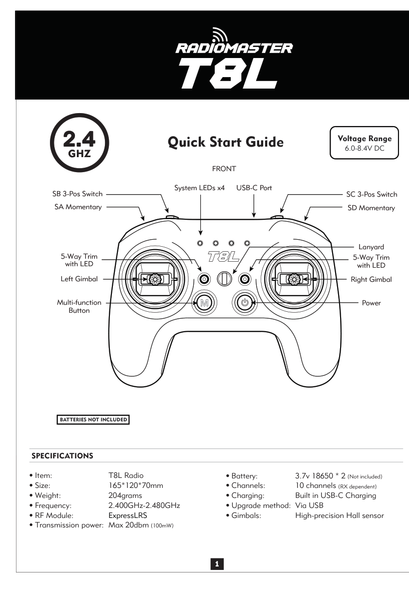 T8L manual, page 1
